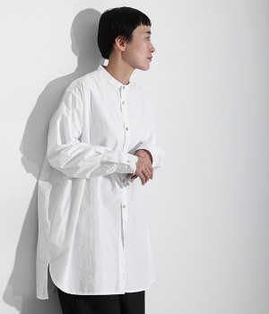 タイプライター　バンドカラーシャツチュニック