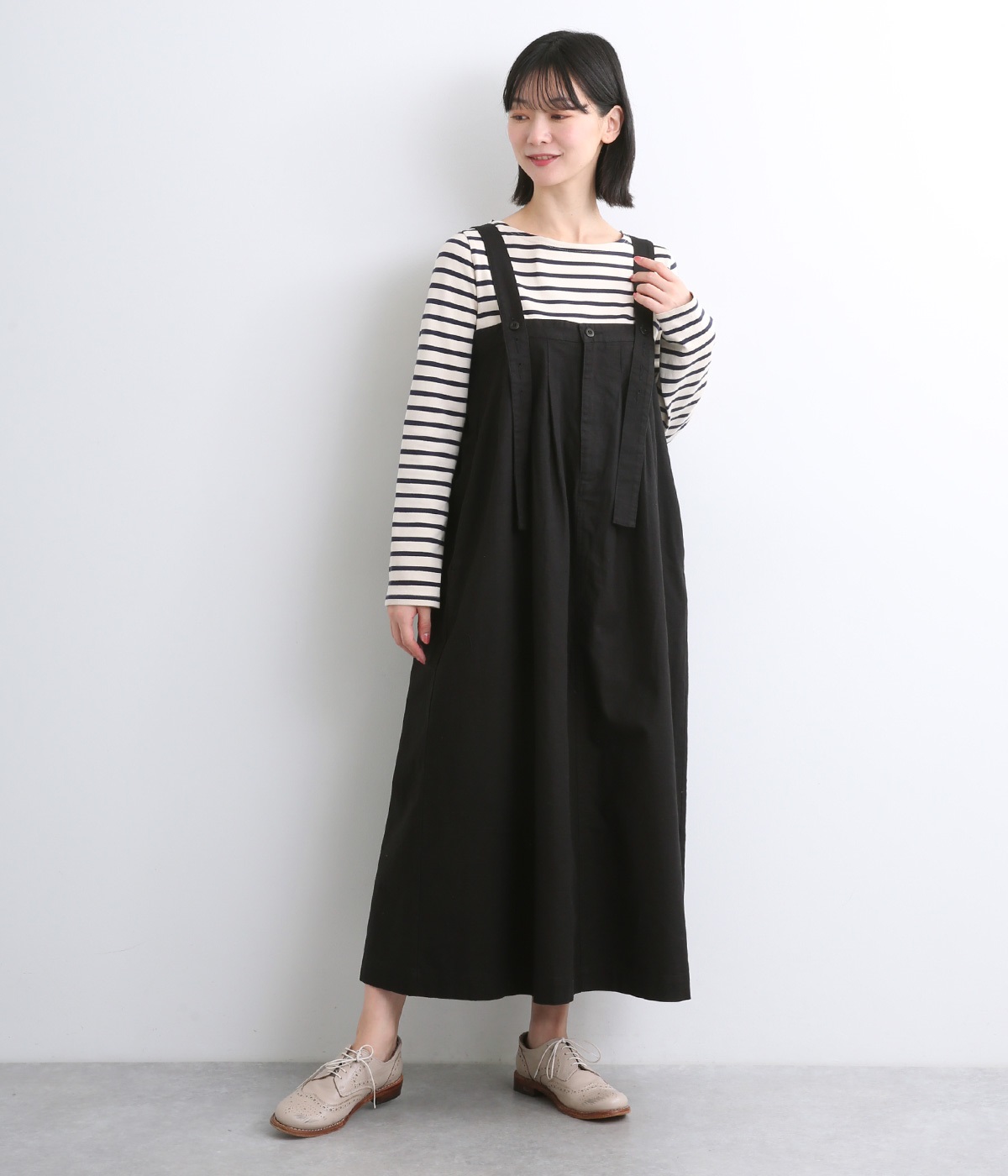 LUPILIEN ジャンバースカート 大きいサイズ ゆったり ミニタリー