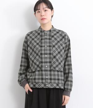 チェックデザインシャツジャケット