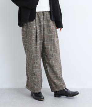 ブリティッシュタックパンツ(ブラウンチェック-F)
