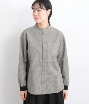 コットンリネンパターンシャツ