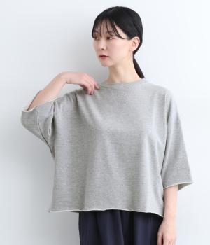 コットンガーゼ裏毛ハーフスリーブプルオーバー