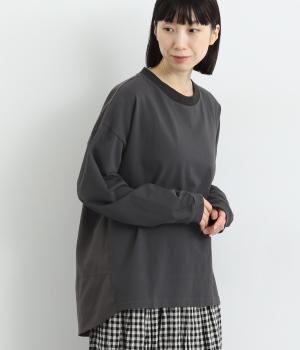 コットンワンウォッシュジャージコンビネーションプルオーバー