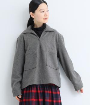 ウール混フェルトデザインプルオーバー