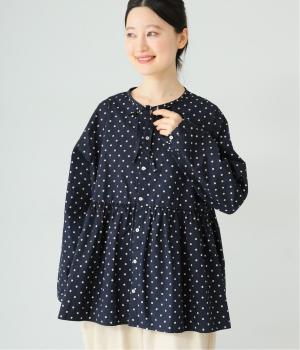 ドットプリントブロードデザインブラウス