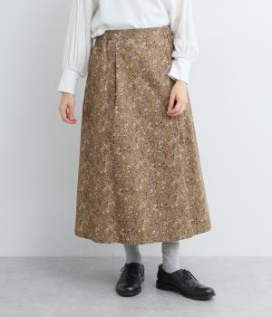 コーデュロイ森の動物前タックギャザースカート