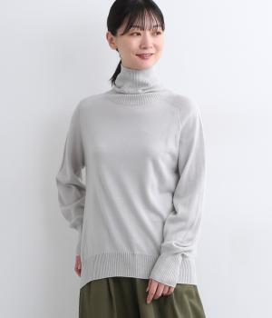 ウォッシャブルウールホールガーメントタートルネックプルオーバー