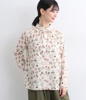 コットンローンスイーツベーシック角襟ブラウス