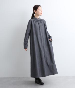 コットンミニカラーギャザーワンピース