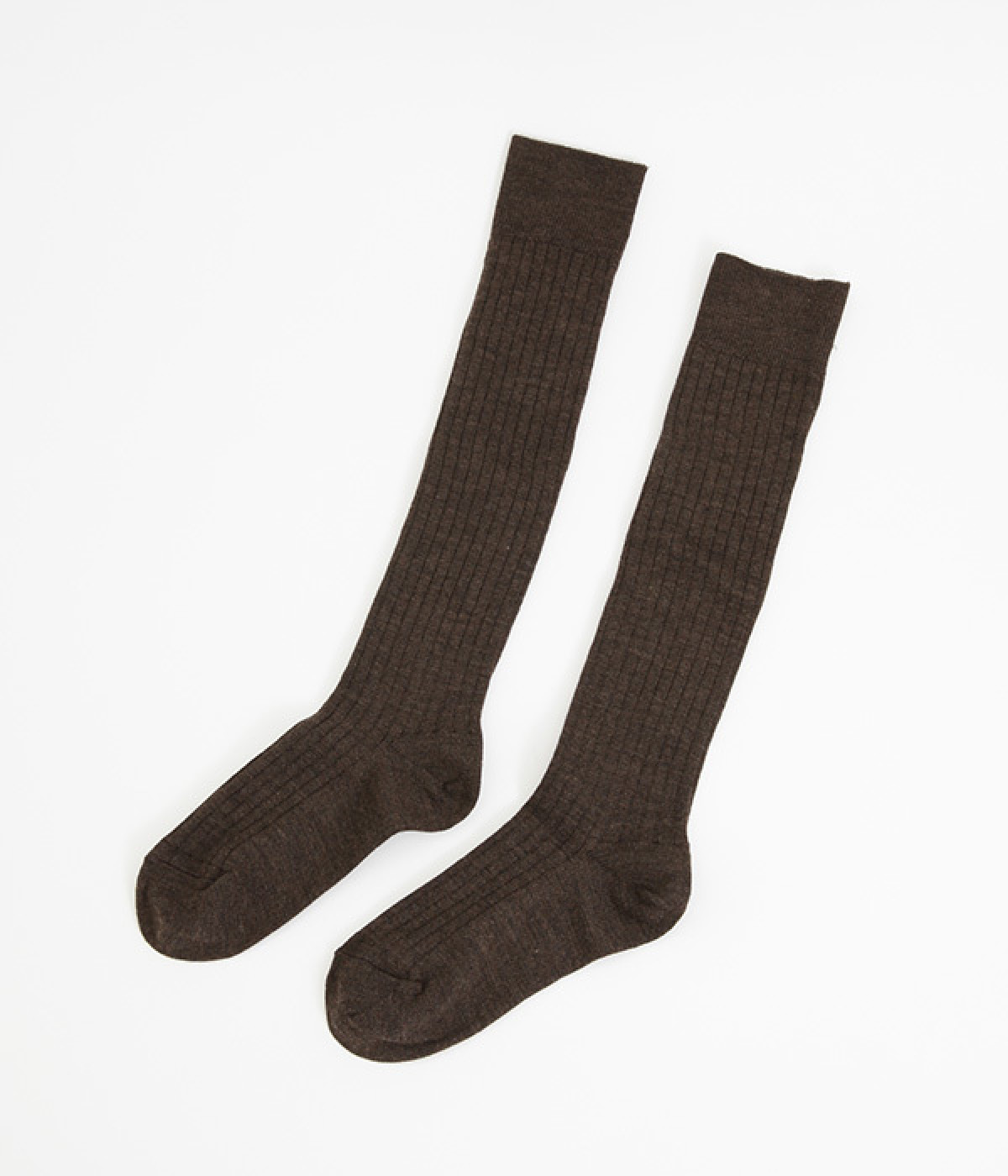 メリノウールリブハイソックス(モカブラウン-ONESIZE)