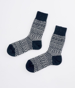 ウールジャガードソックス