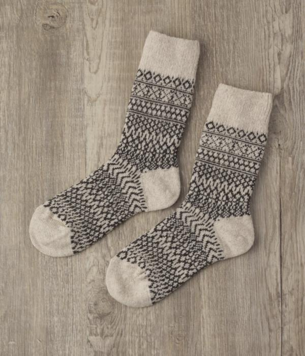 ウールジャガードソックス(オートミール-ONESIZE)