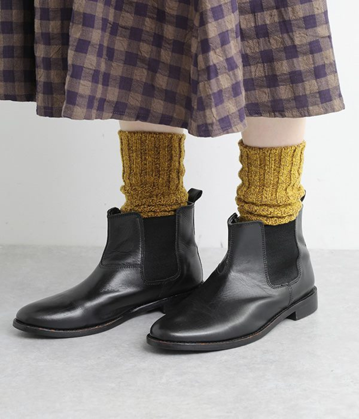 Boston　ウールコットンブーツソックス(マスタード-ONESIZE)