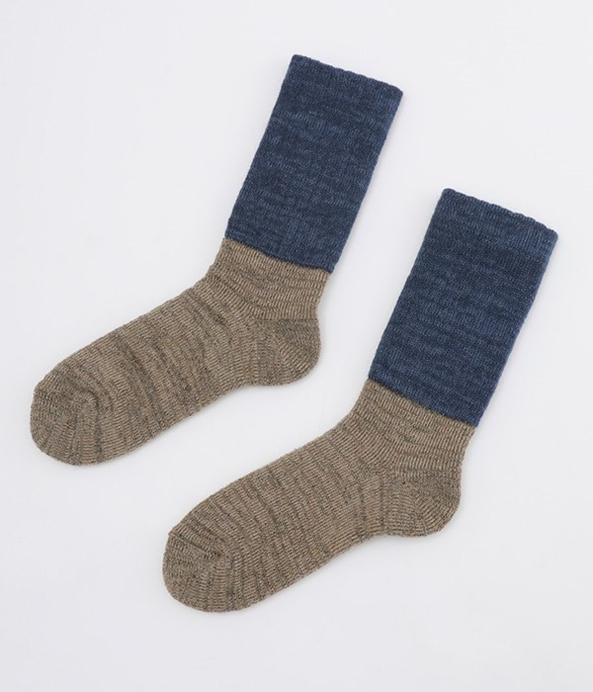 モヘアウールパイルソックス(ネイビー-ONESIZE)