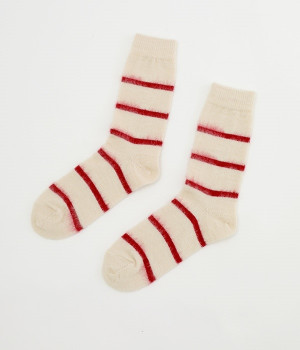 Oslo　モヘアウールボーダーソックス【シーズンカラー】