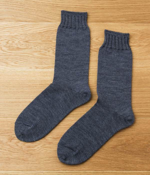 重ね履き用 ウール100％ クルーソックス