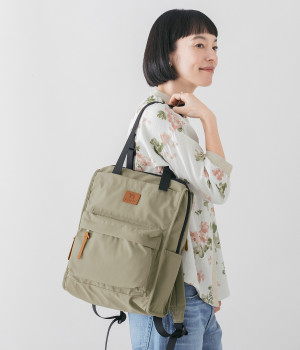 撥水2wayトートリュック(ベージュ-ONESIZE)