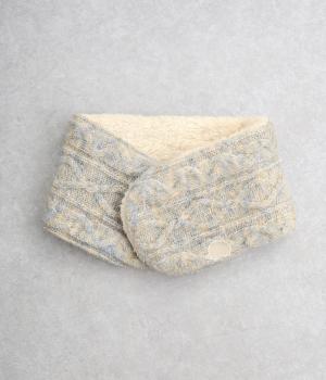 刺繍ネックウォーマー(ミックスホワイト-F)