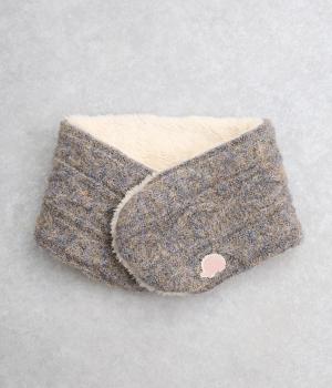 刺繍ネックウォーマー(ミックスベージュ-F)