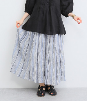 ワッシャーストライプ タックスカート