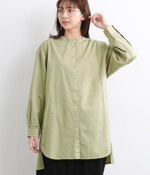 コットンツイル製品染め　ラウンドヘムチュニック