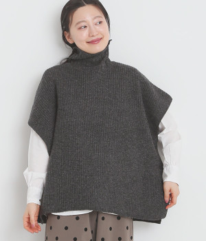 うさとポンチョ シェットランドニット スクエアポンチョ（YURK geniet van）の