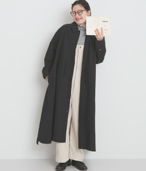 ウォッシャーコットン　ドロストリングワンピース