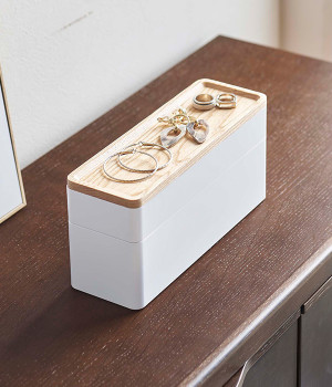 トレー付きスリムアクセサリー＆時計ケース  リン