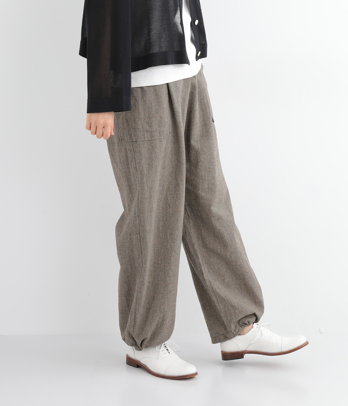 美品 2021SS conges payes リネンチェックイージーパンツ SOIL ﾘﾈﾝﾁｪｯｸｲｰｼﾞｰﾊﾟﾝﾂ (ｵﾌﾎﾜｲﾄ) INSL25216 | NORTHWEST SELECT