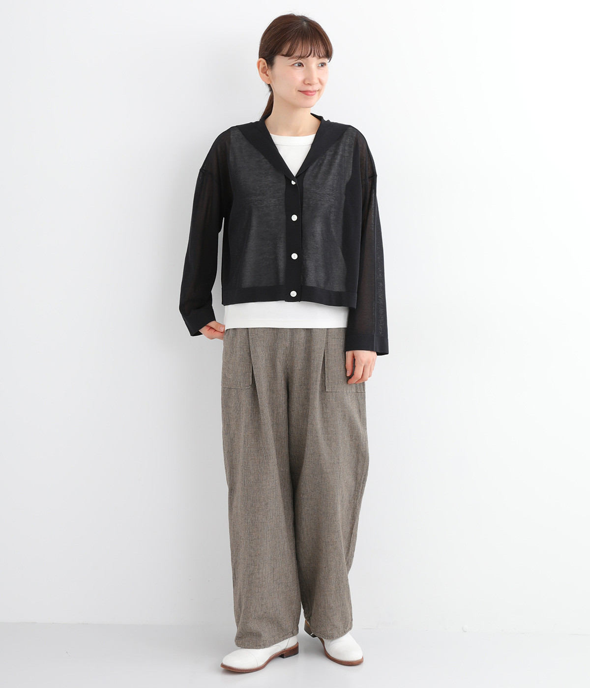 美品 2021SS conges payes リネンチェックイージーパンツ SOIL ﾘﾈﾝﾁｪｯｸｲｰｼﾞｰﾊﾟﾝﾂ (ｵﾌﾎﾜｲﾄ) INSL25216 | NORTHWEST SELECT