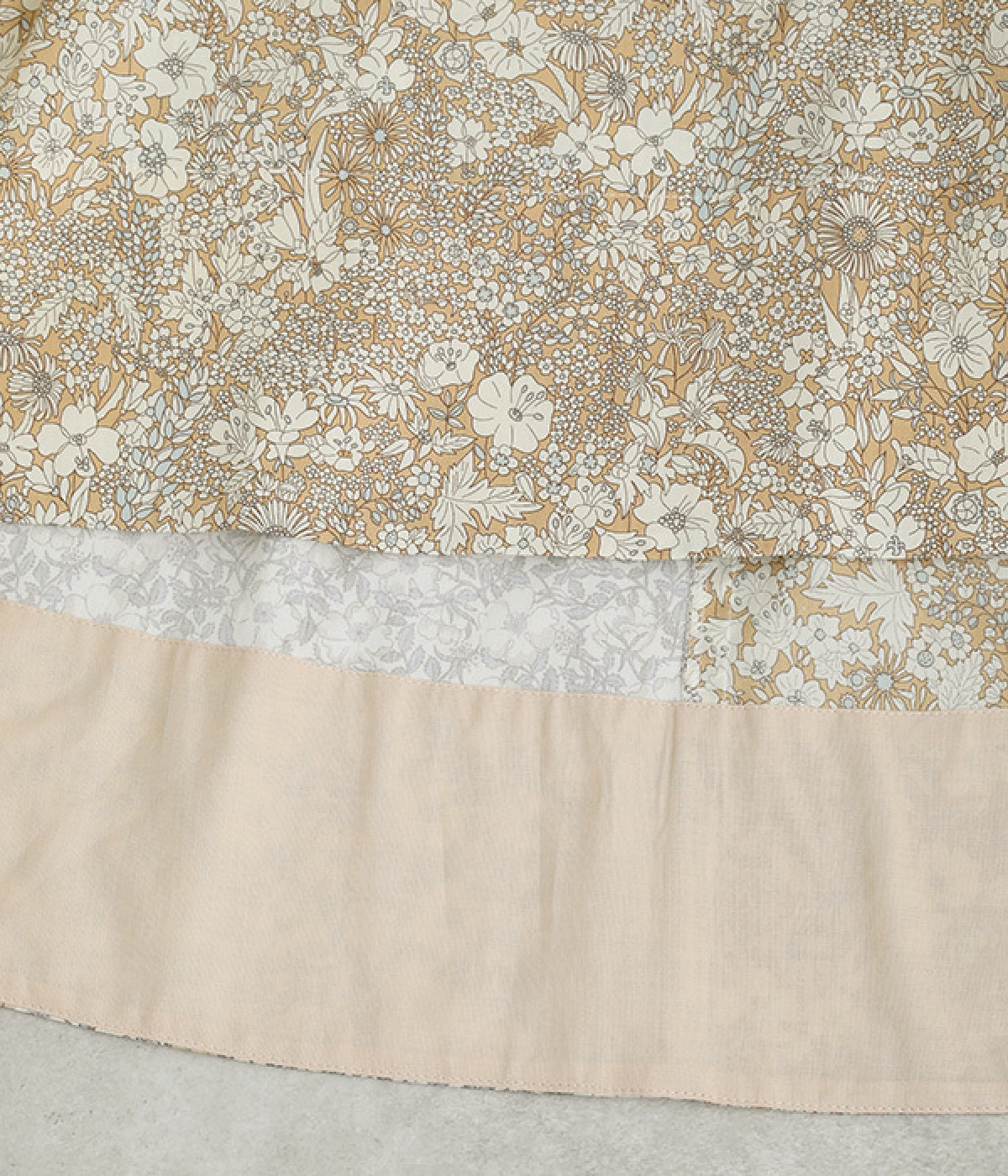 リバティプリントパッチワーク ギャザーフレアースカート（ADIEU