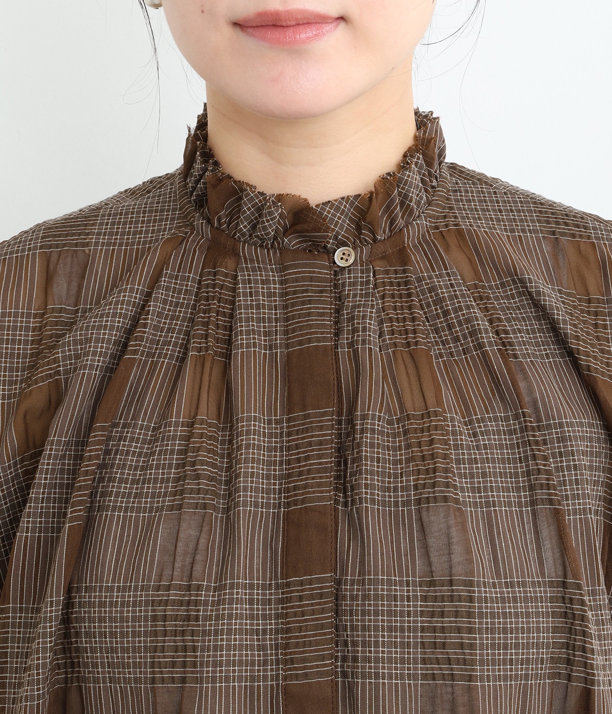 シアーチェックブラウス（conges payes ADIEU TRISTESSE）の商品詳細