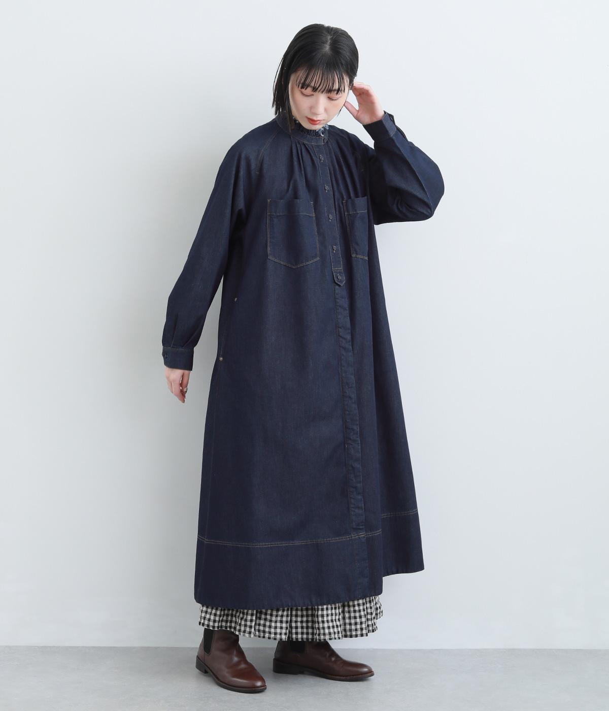 デニムブロード フリルカラーワンピース（conges payes ADIEU