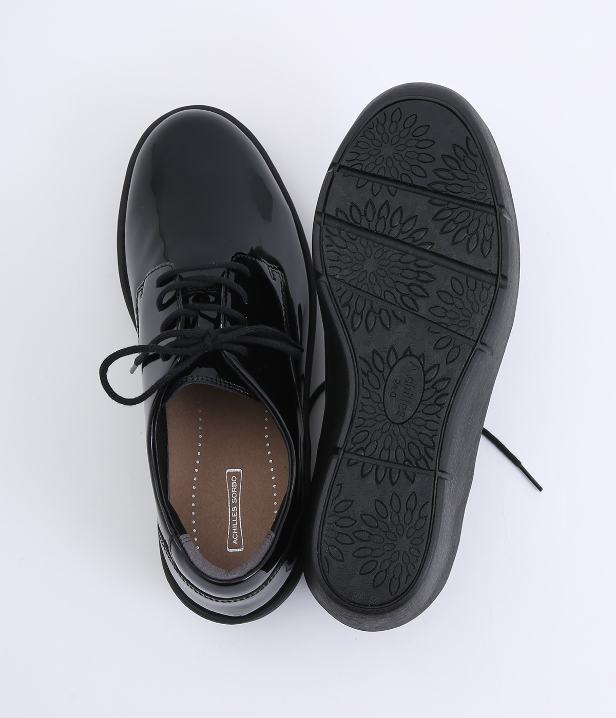 【新品同様】ACHILLES SORBO ストラップパンプス 22 レザー 黒 アキレス・ソルボ ACHILLES SORBO レザーシューズ （ブラック