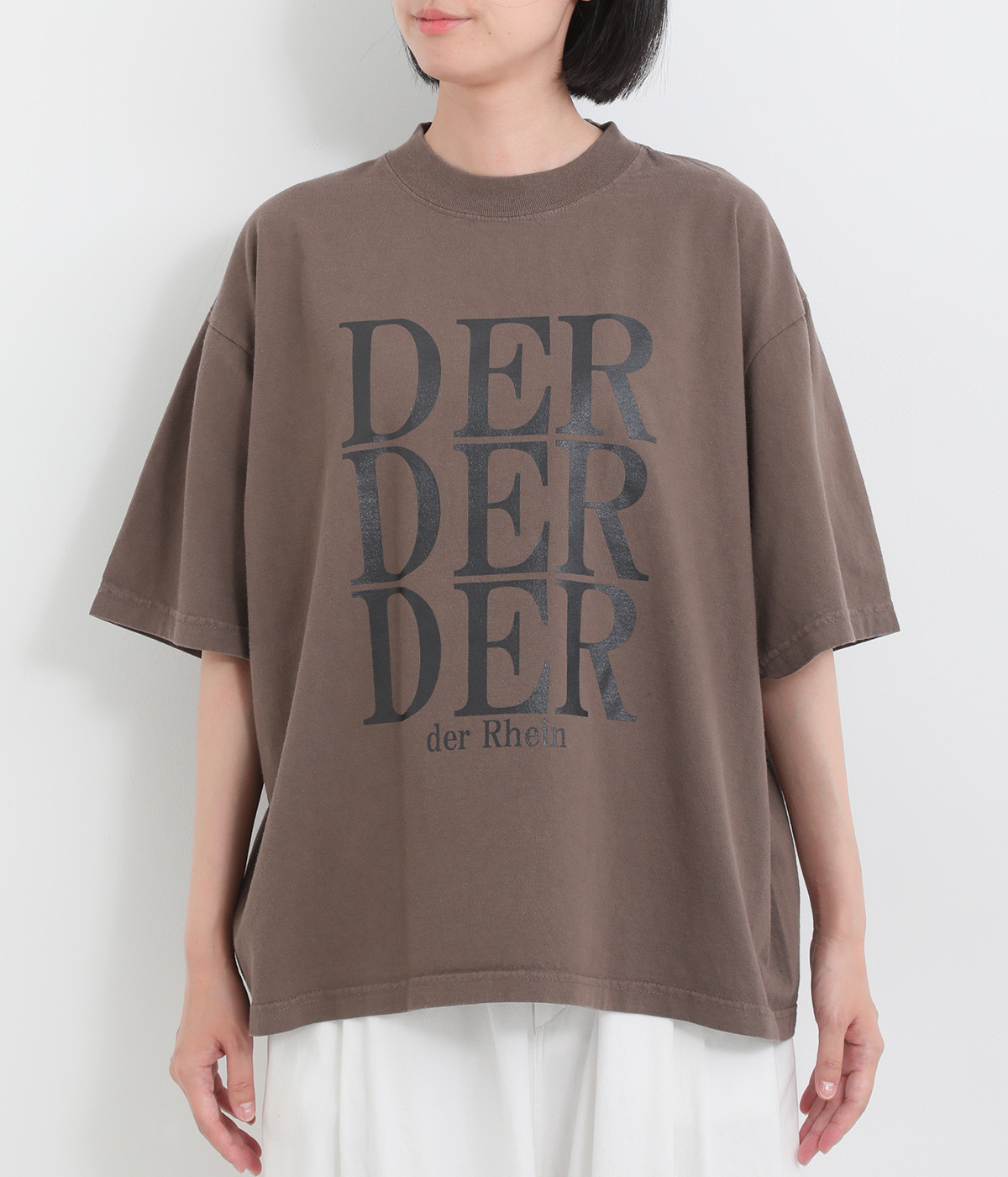 コットンピグメントダイショートスリーブTシャツ〈DER DER DER