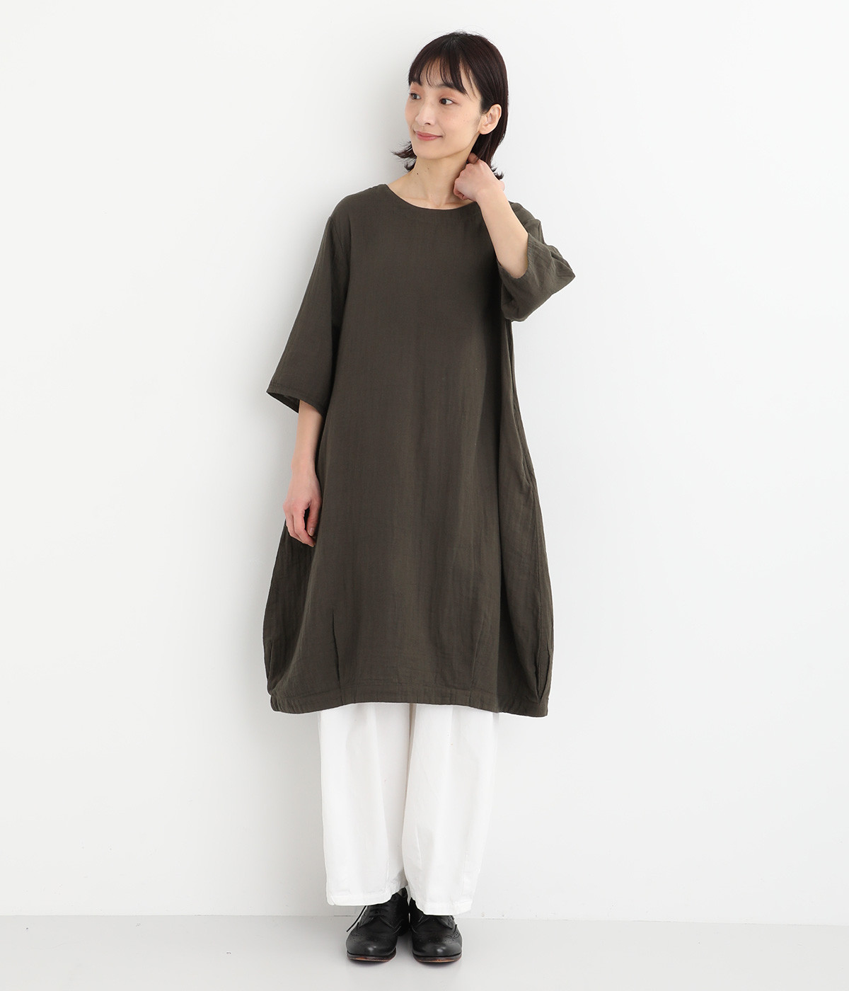 コットンWガーゼバルーンワンピース（kinako）の商品詳細