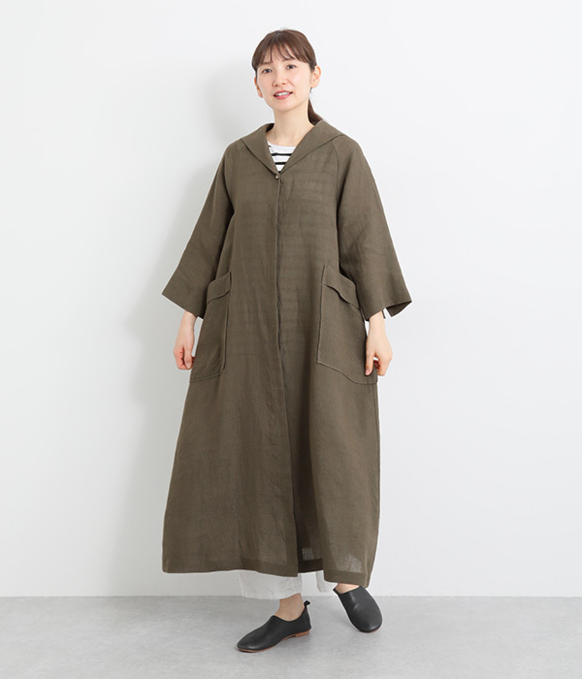 グランジリネンセーラーカラーワンピース（LOISIR）の商品詳細