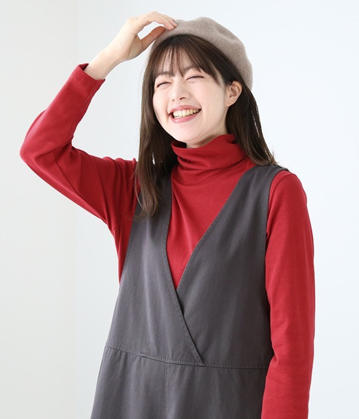 Popelin サロペット パンツ サイズ18-24m 小さいサイズ へリンボンサロペットワイドパンツ 低身長さん