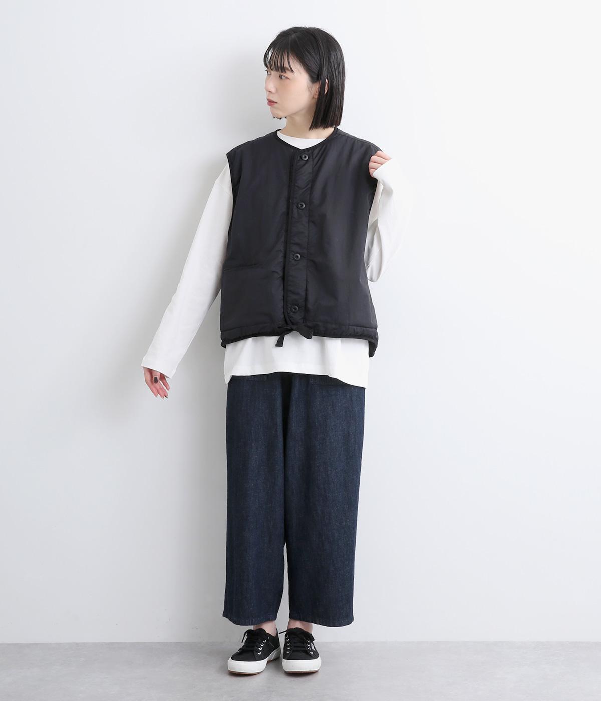 03~04AW　リバース　ナダ　異素材切り替え中綿ベスト　/L　ブラック　y2k 03~04AW リバース ナダ 異素材切り替え中綿ベスト /L ブラック y2k