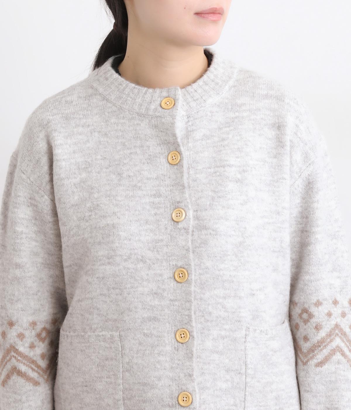 キャメル混風ノルディックニットカーディガン（AUG）の商品詳細