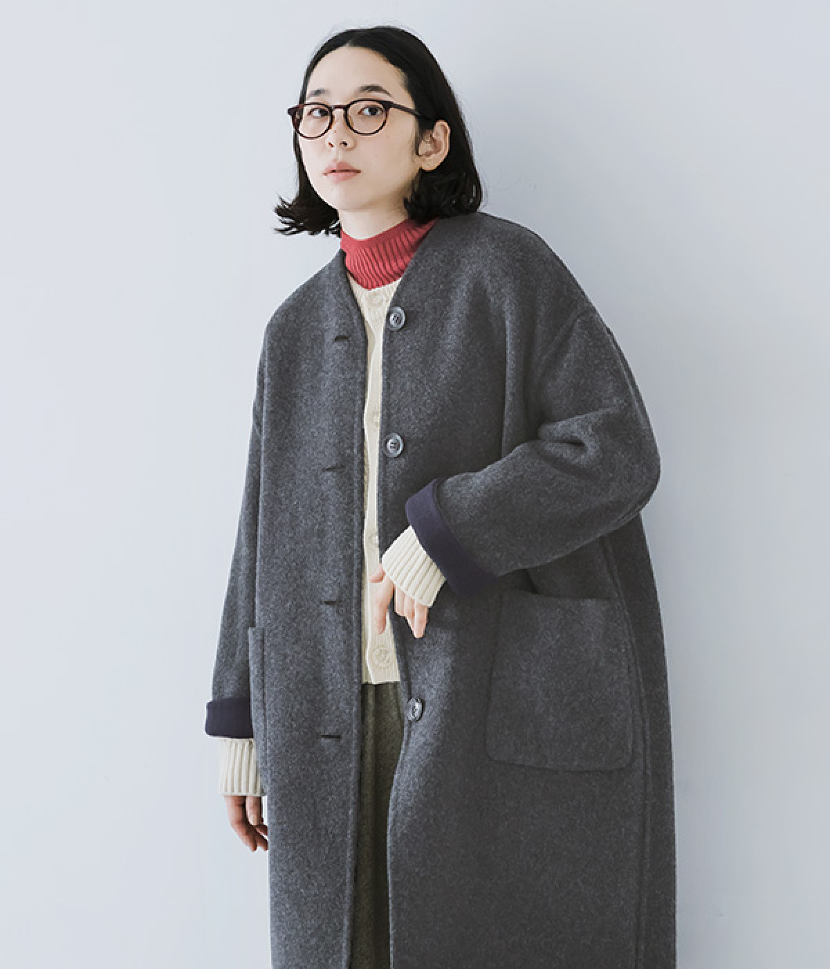 ケーブルニット クルーネックカーディガン（LE GLAZIK）の商品詳細