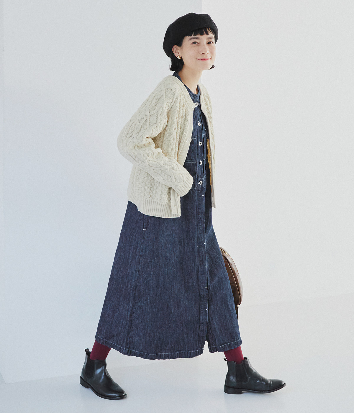 ケーブルニット クルーネックカーディガン（LE GLAZIK）の商品詳細