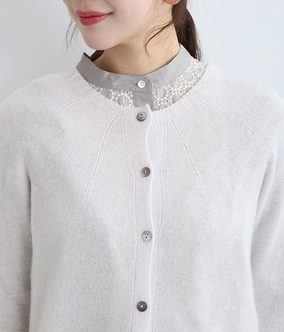 S*ー様 【未使用】UNTITLED 超高級カシミア 100%カーディガン42水 SHIPS any カーディガン any:「手洗い可能」AQUA カシミヤ ミックス