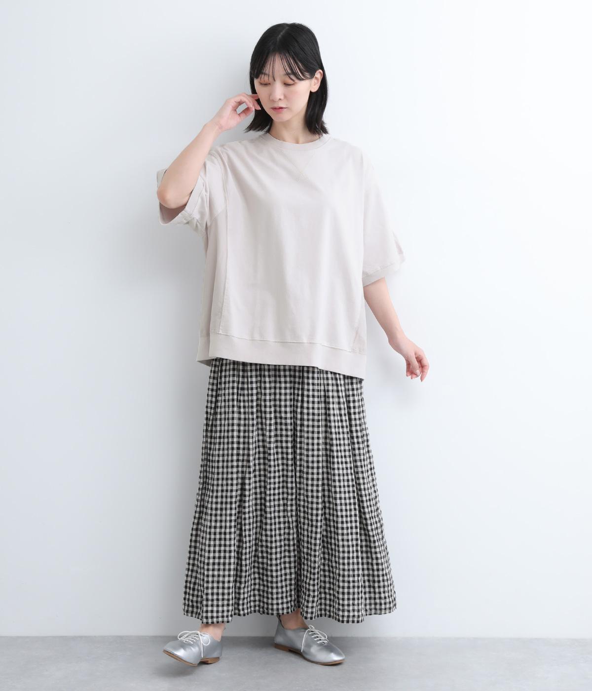 美品 pas a pas 後染め 天竺布帛コットン ベスト カットソー 天竺布帛×カットソー切替半袖Tシャツ（so）の商品詳細