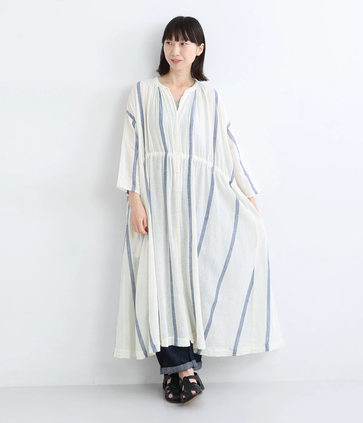 萌　MOYURU　ピンタックワンピース　ギャザー コットン　オーバーサイズ　白 楽天市場】【10％OFF☆7/12 09:59まで】 ワンピース レディース