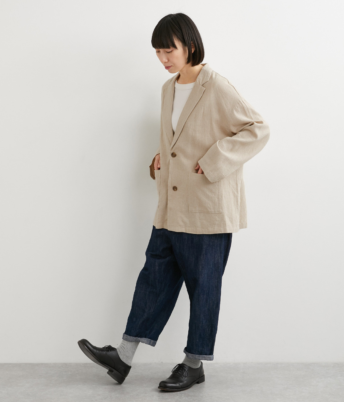 リネンレーヨン テーラードジャケット（HEAVENLY）の商品詳細