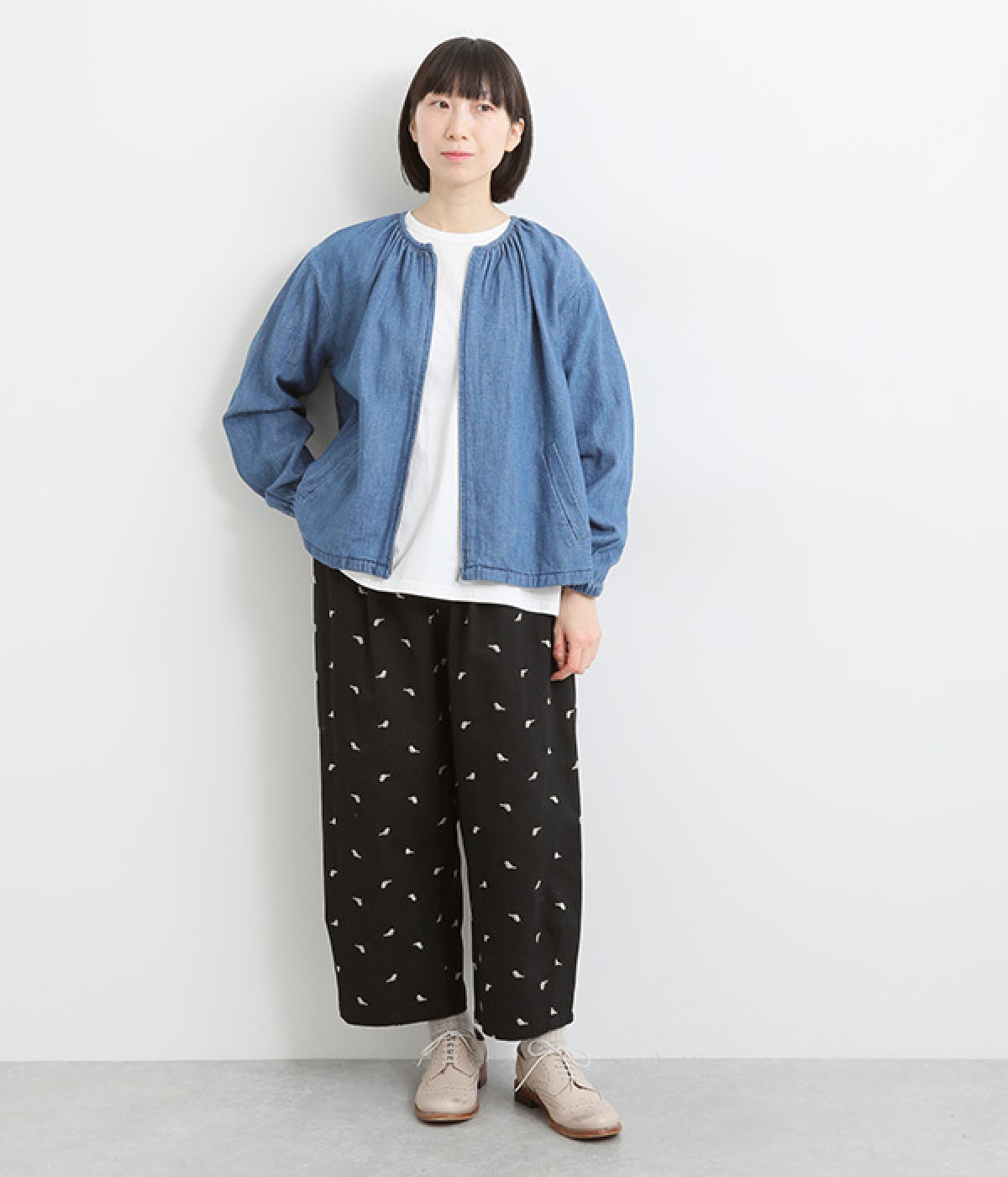コットン小鳥ドット刺繍バルーンパンツ（Emago）の商品詳細