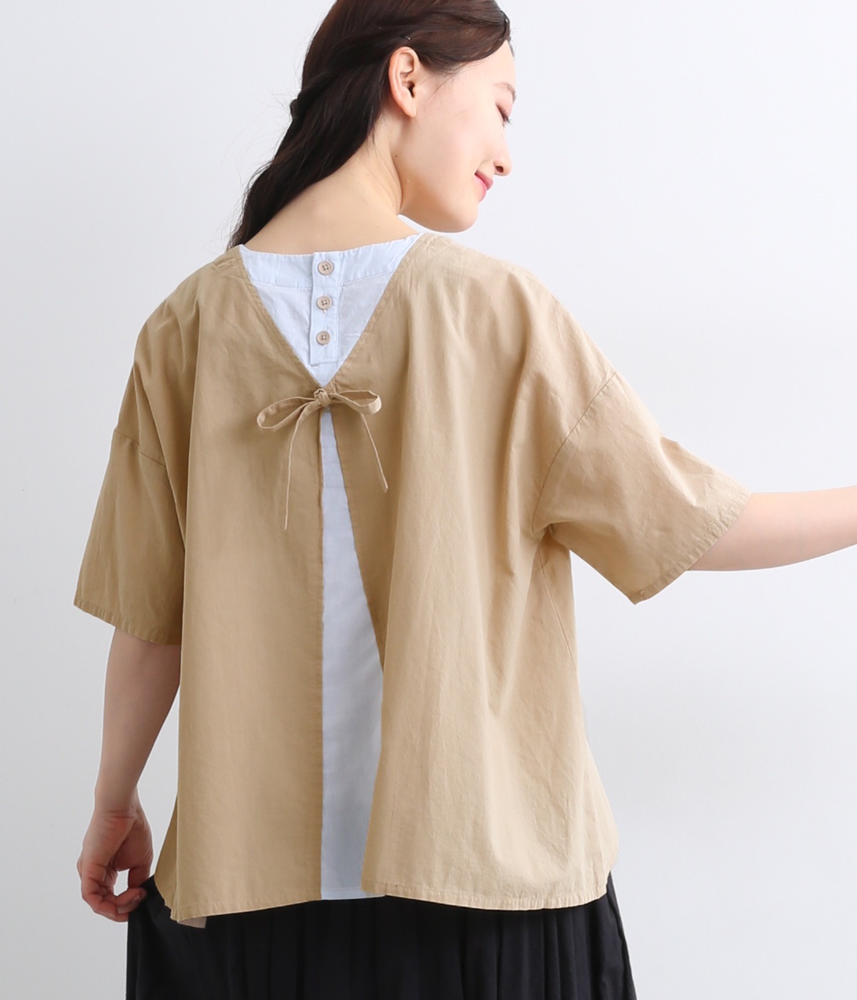 ブラウス シャツ EMAGO とうもろこしボタン付きブラウス レディース とうもろこしぼたん付きブラウス（Emago）の商品詳細
