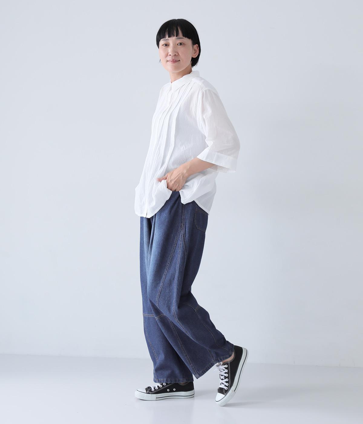 バレルパンツ　インディご　ジーンズ　ゆったりさん　handmade デニムイージーバレルパンツ（refined works）の商品詳細