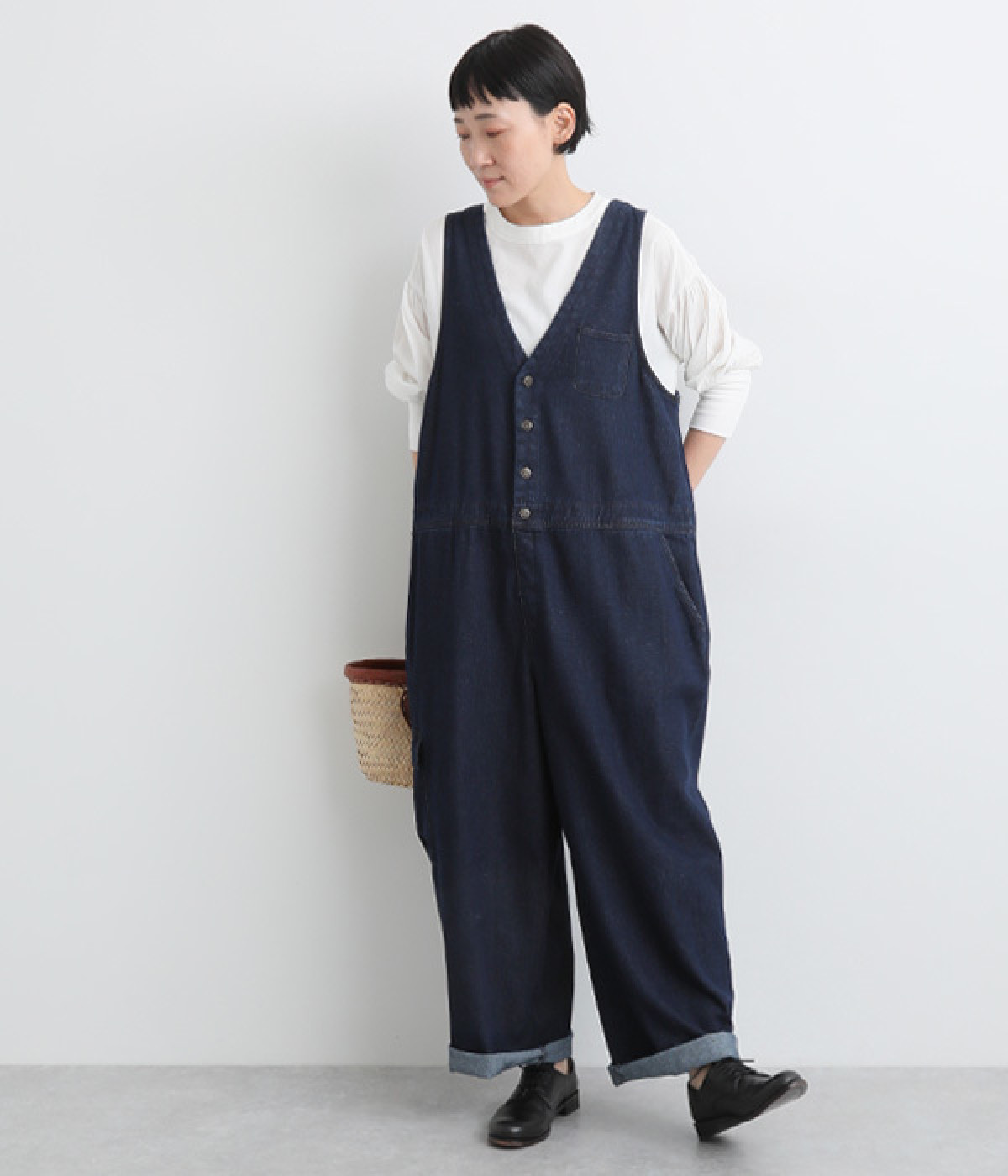 lupilien デニム　イージーサロペット　インディゴ　ナチュラン　ツムグ 楽天市場】[ Lupilien ] デニム イージーサロペット レディース